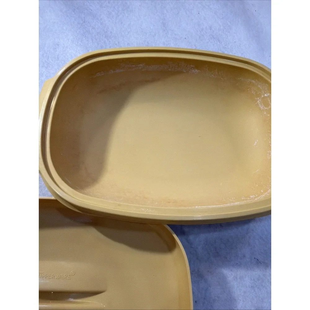 Vintage Tupperware Harvest Gold Microwave Vegetable Steamer 1273 2